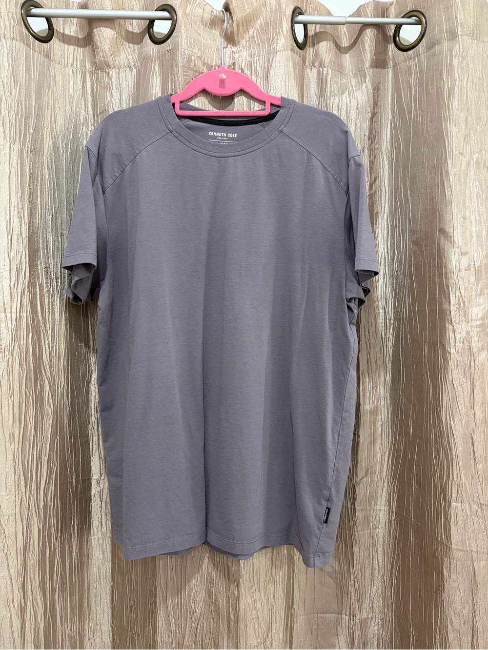 Kenneth Cole Men's Short-Sleeve Crew Tee in Slate Gray/purple
